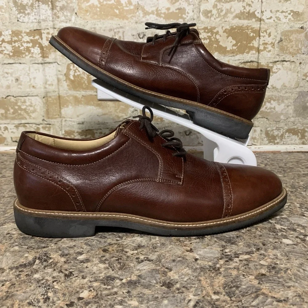 Johnston & Murphy Mens BARLOW CAP TOE Shoe Size 11.5M J17 Sheepskin EUC J&M Flex